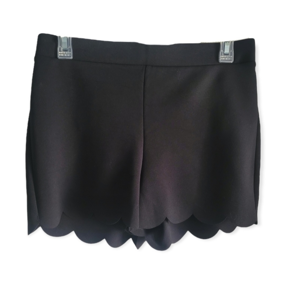 Express Black Elastic Shorts | Scalloped Edge | Size Small